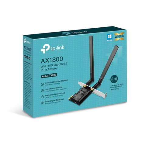 Tarjeta de Red PCIe TP-Link Archer TX20E AX1800 WiFi 6 Bluetooth 5.2