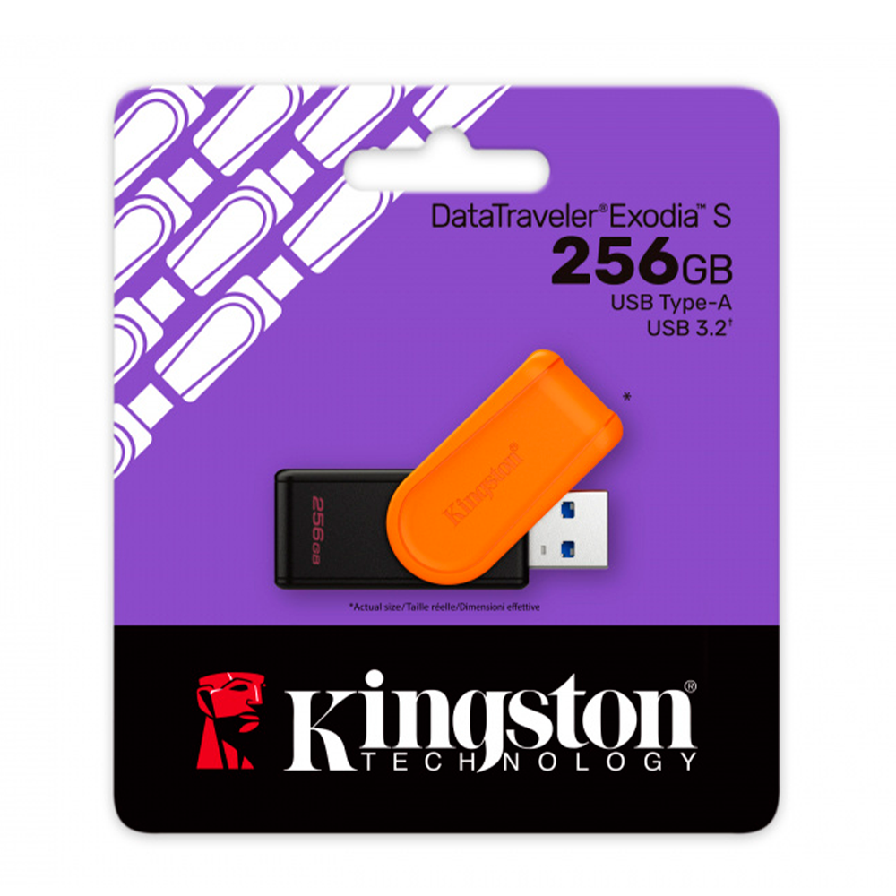 Memoria USB Kingston DataTraveler Exodia S 256GB USB 3.2 Naranja y Negro