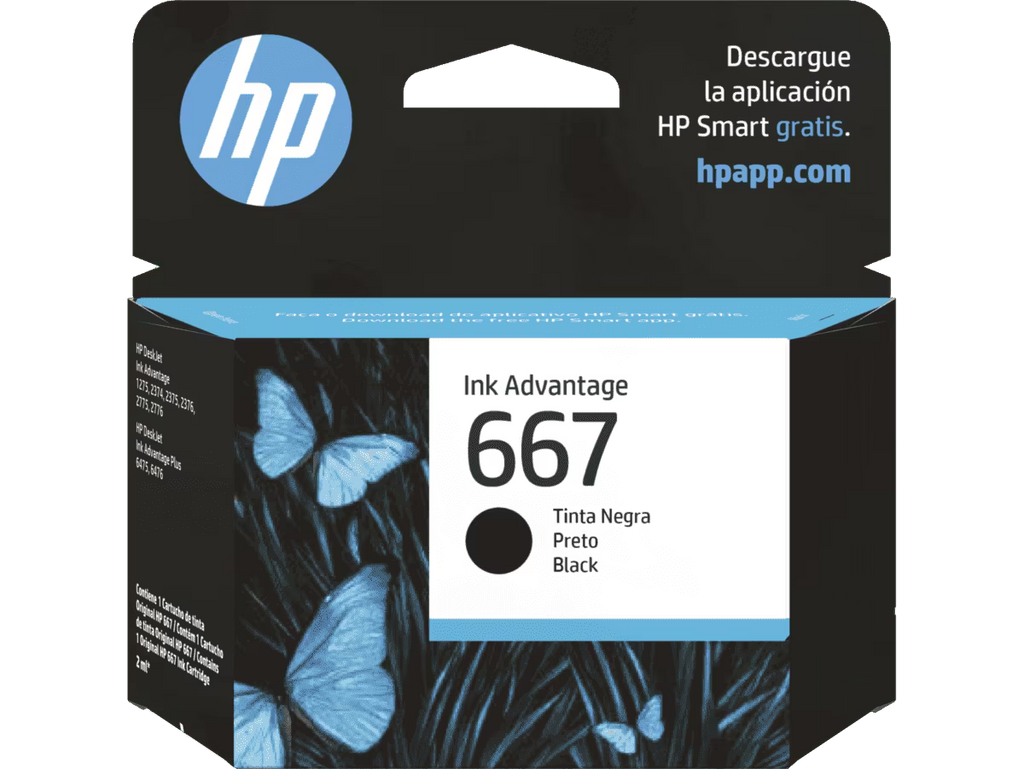 Cartucho de Tinta HP 667 Negro Original 3YM79AL