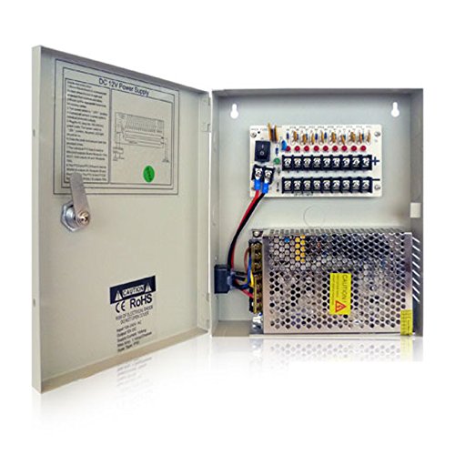 Fuente de Poder ENSON PSB-1209 12V 10A Tipo Caja para 9 Cámaras
