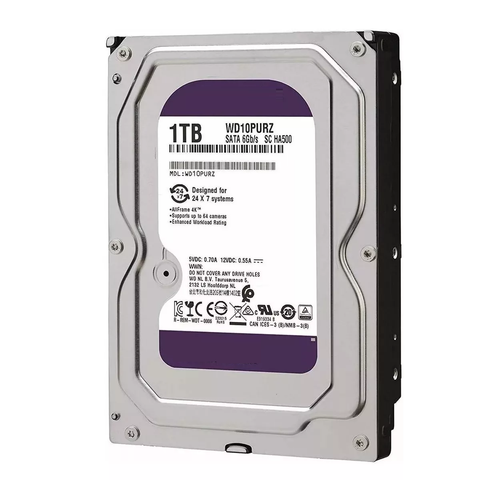 Disco Duro WD Purple 1TB para Videovigilancia 24/7 SATA 3.5”