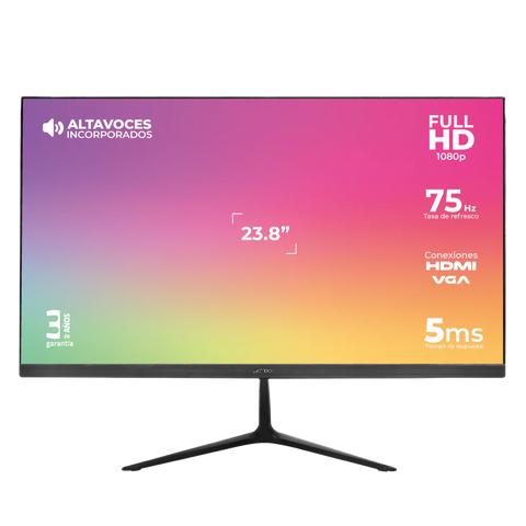 Monitor ACTECK AC-933841 LED IPS Full HD con HDMI y VGA