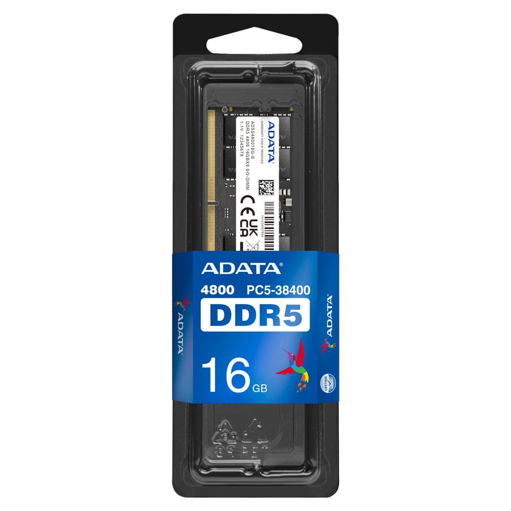 Memoria RAM Adata DDR5 SODIMM 16GB 4800MHz para Laptop