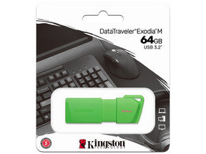 Memoria USB Kingston DataTraveler Exodia M 64GB USB 3.2 Retráctil Verde