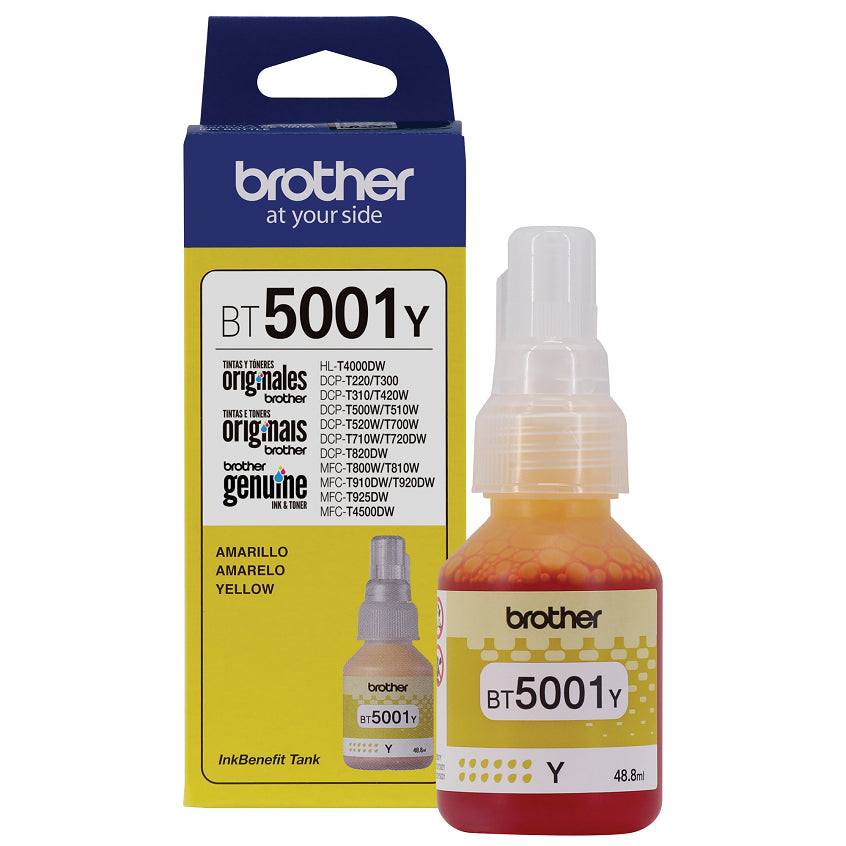 Botella de Tinta Brother BT5001Y Amarilla para DCP-T220