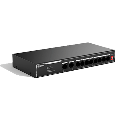 Switch PoE Dahua SF1010LP 8 Puertos + 2 Uplink 65W