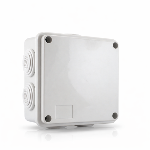 Enson ENS-PCB1010 Caja de Paso Plástica 10×10 cm, 8 Entradas, Uso Interior, Color Blanco – Caja de Conexiones para CCTV