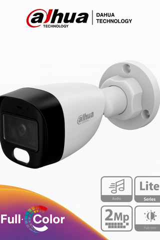Dahua DH-HAC-HFW1209CN-A-LED-S3 Cámara Bullet 2MP Full-Color, Lente 3.6mm, Audio Integrado, HDCVI
