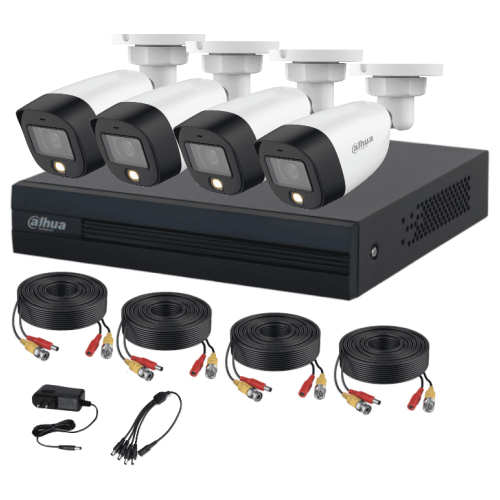 Kit CCTV 4 Cámaras 2MP Dahua DHI-KIT/XVR1B04 DVR 4 Canales WizSense Bullet
