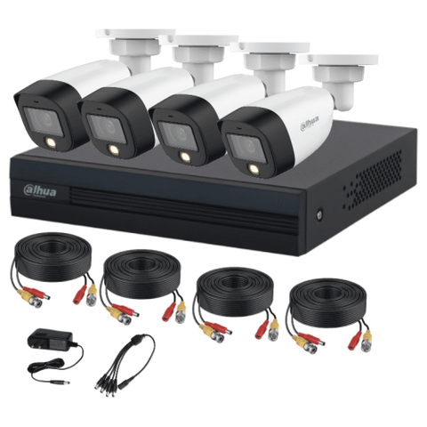 Kit CCTV 4 Cámaras 2MP Dahua DHI-KIT/XVR1B04 DVR 4 Canales WizSense Bullet