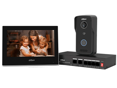 Kit Videoportero IP 2MP Dahua KTP03-V2 Frente de Calle con Monitor Negro