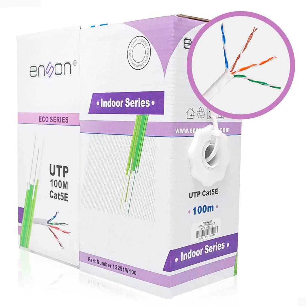 Bobina Cable UTP Cat5e 100m Blanco Enson 12251W100