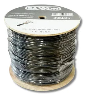 Bobina Cable UTP Cat6 Exterior 305m Cobre Saxxon OUTP6COP305NE Negro