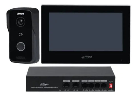 Kit Videoportero IP 2MP Dahua KTP03-V2 Frente de Calle con Monitor Negro