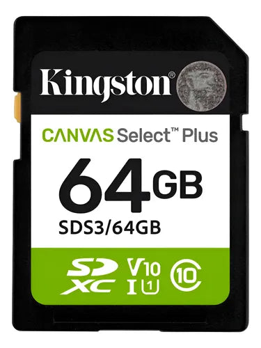 Memoria MicroSD 64GB Kingston Canvas Select Plus Clase 10