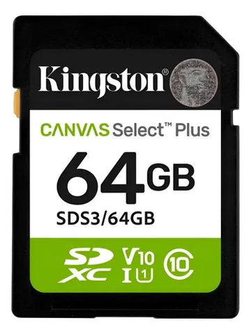 Memoria MicroSD 64GB Kingston Canvas Select Plus Clase 10