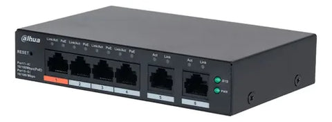 Switch PoE Dahua CS4006-4ET2ET-60 4 Puertos + 2 Uplink 65W