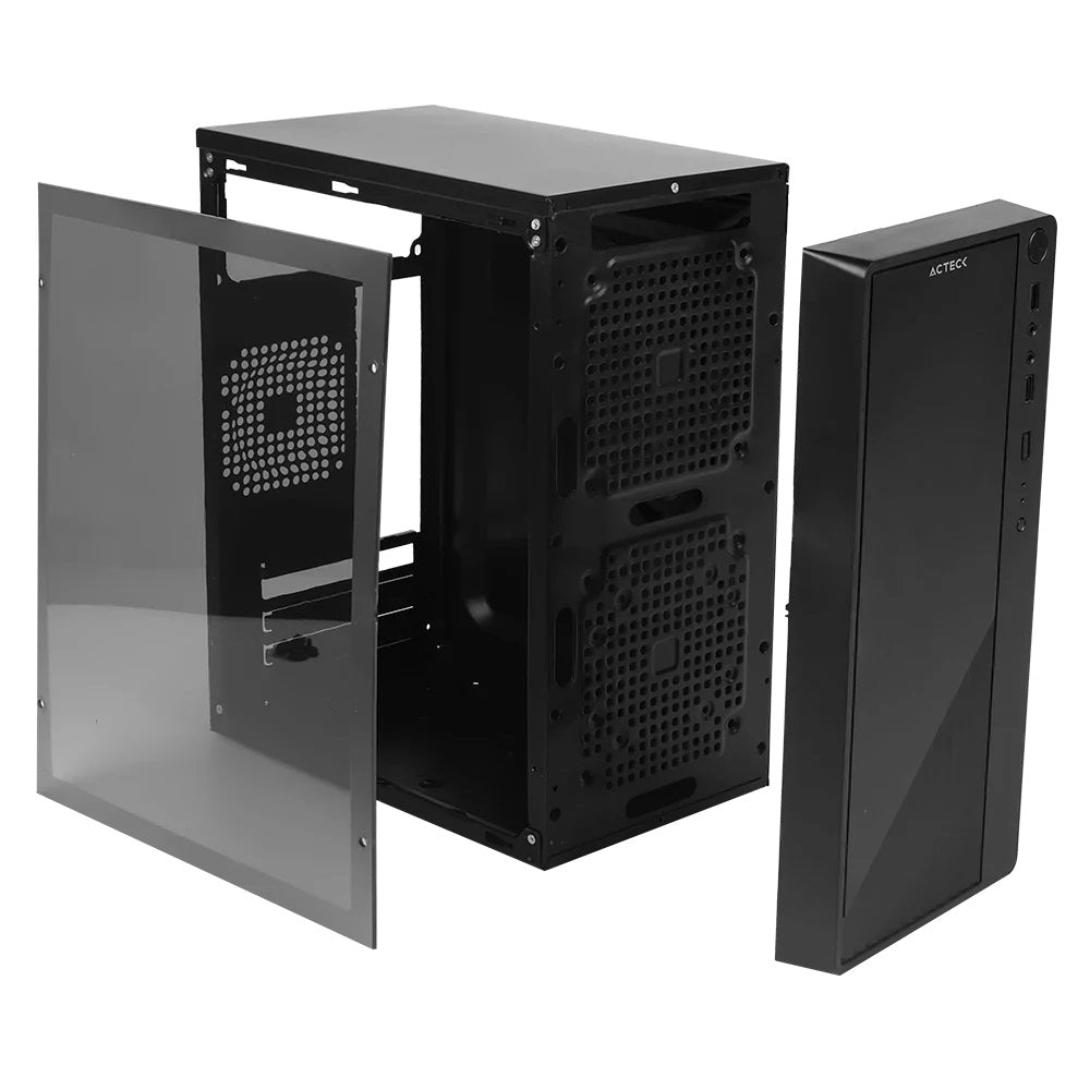 Gabinete Compacto Mini Torre Kioto GC220 Negro con Fuente ATX 500 W ACTECK