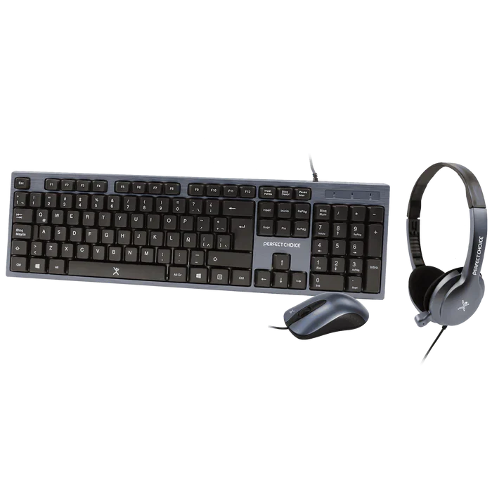 Kit Teclado Mouse y Diadema Perfect Choice PC-201717, Alámbrico