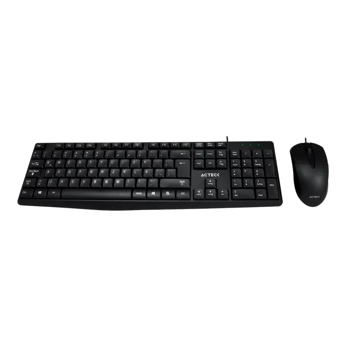 Kit de Teclado y Mouse Alámbrico Negro Acteck