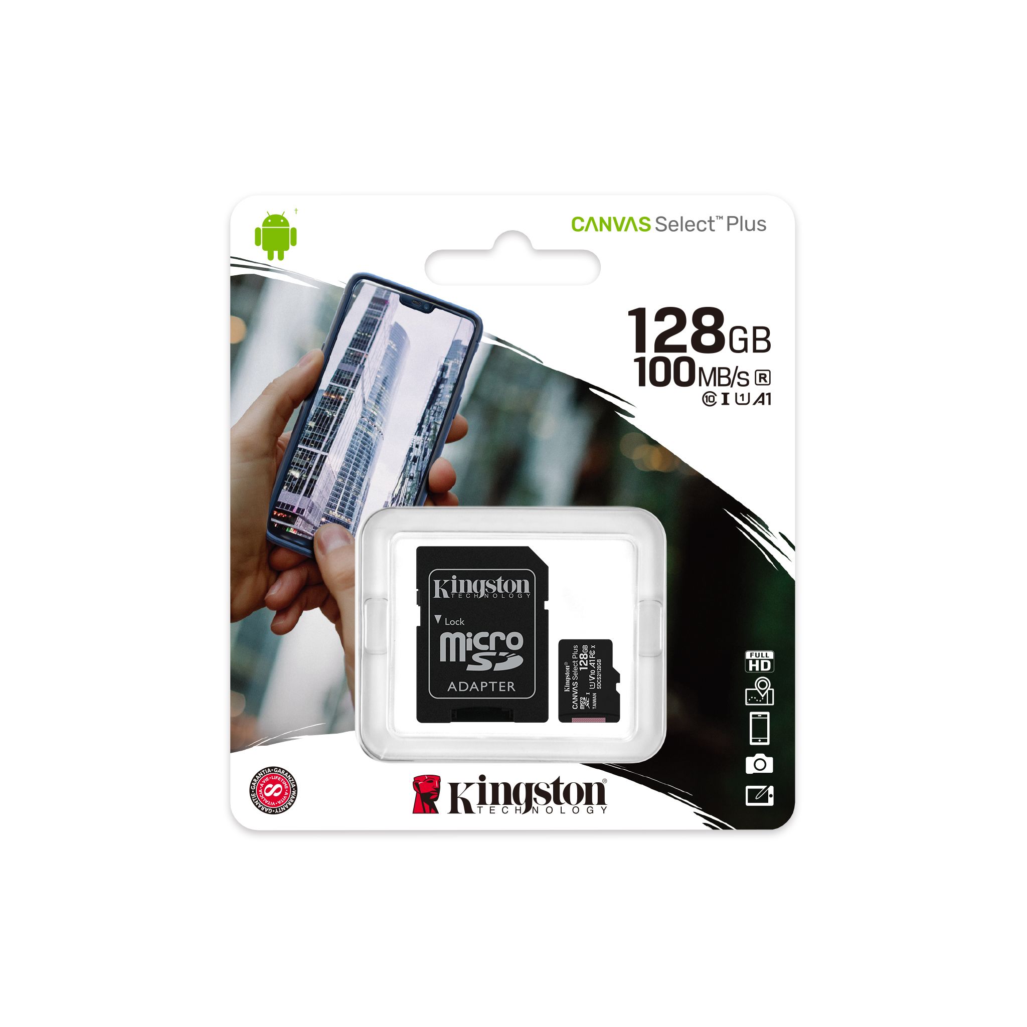 Tarjeta de memoria Canvas Select Plus MicroSD 128GB Kingston