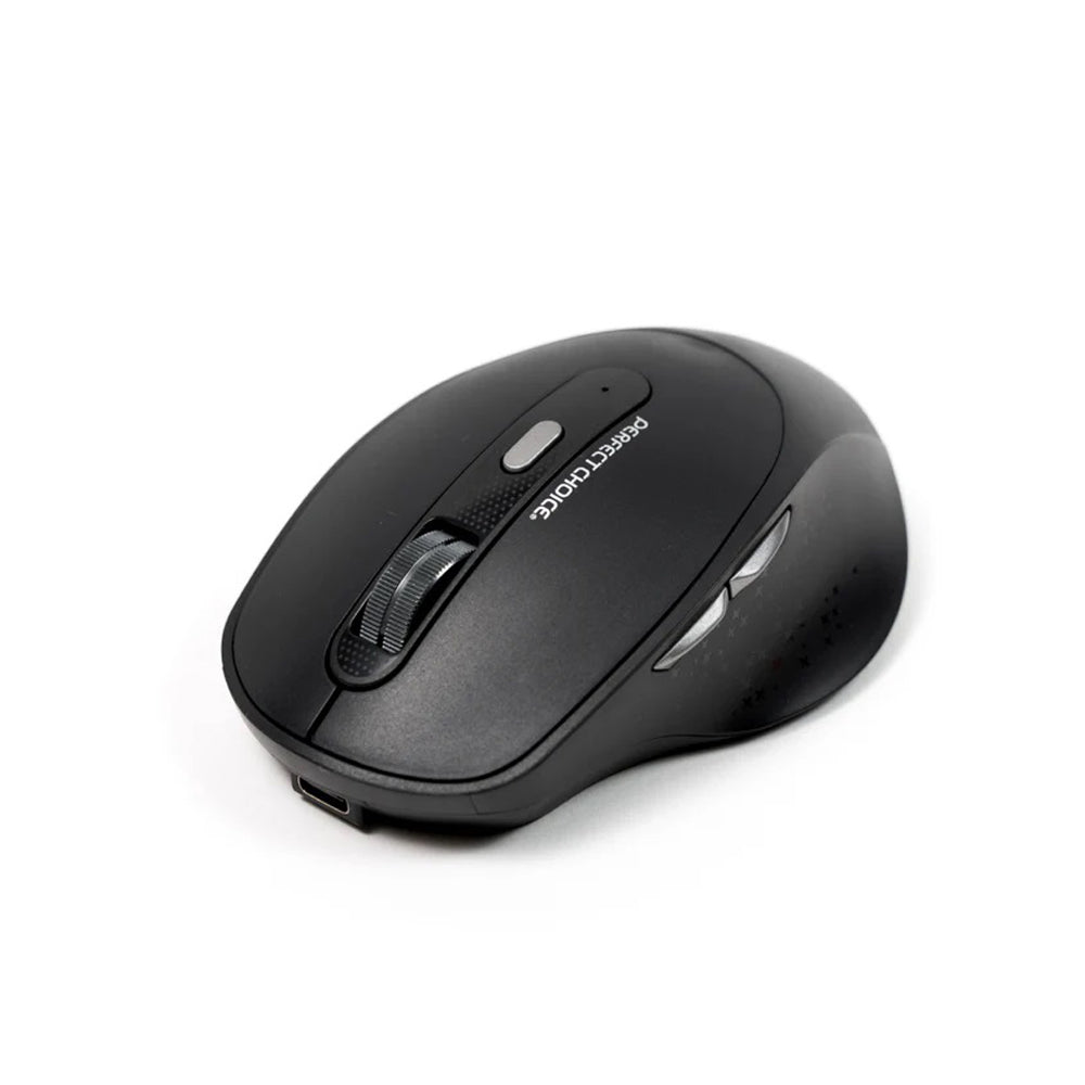 Mouse Inalámbrico Recargable Clic Silencioso Clix Negro PERFECT CHOICE