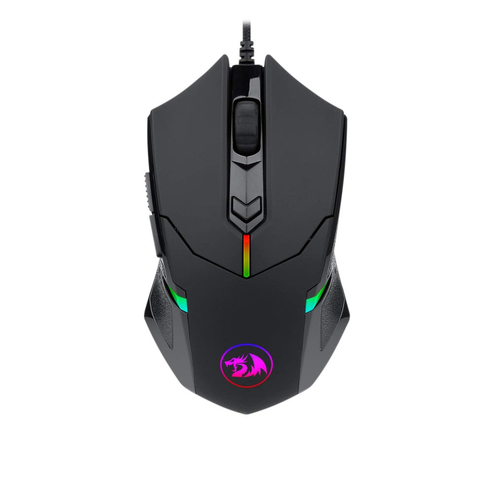Mouse Gamer Ergonómico Redragon Óptico Centrophorus, Alámbrico, 7200DPI, Negro