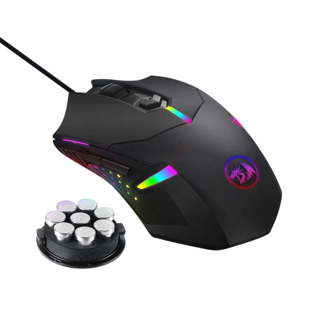 Mouse Gamer Ergonómico Redragon Óptico Centrophorus, Alámbrico, 7200DPI, Negro