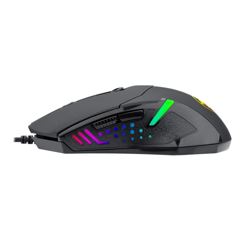 Mouse Gamer Ergonómico Redragon Óptico Centrophorus, Alámbrico, 7200DPI, Negro