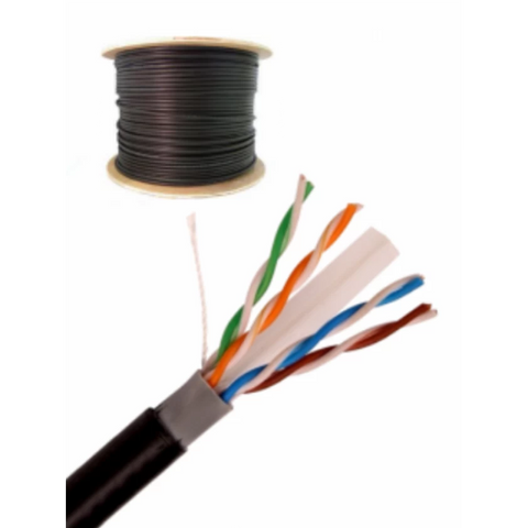 Bobina Cable UTP Cat6 CCA 305m Exterior Negro Saxxon OUTPCAT6CCAEXT
