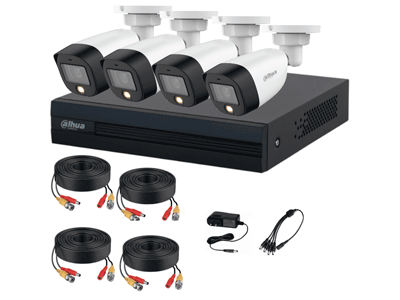 Kit CCTV Dahua 4 Cámaras Bullet 5MP Lite WizSense con DVR 4 Canales