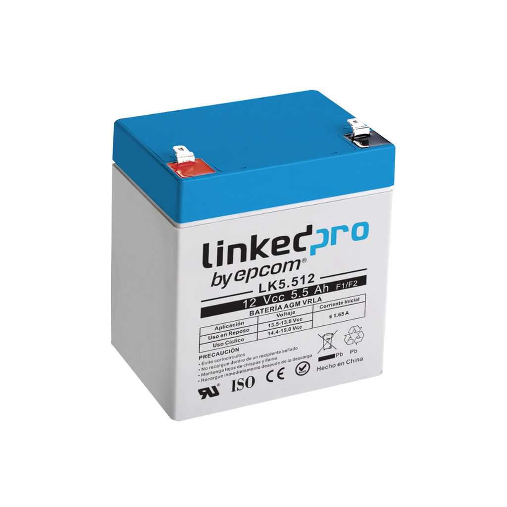 Batería 12V 5Ah LinkedPro LK5.512 para Alarmas y CCTV